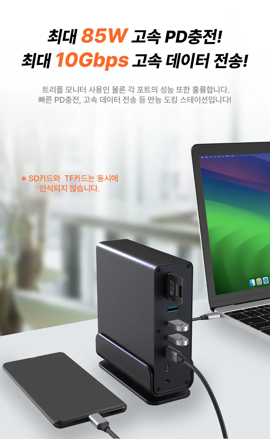 디스플레이링크 맥북도킹스테이션 트리플모니터 듀얼모니터 15in1 C타입멀티허브 상세 이미지 13