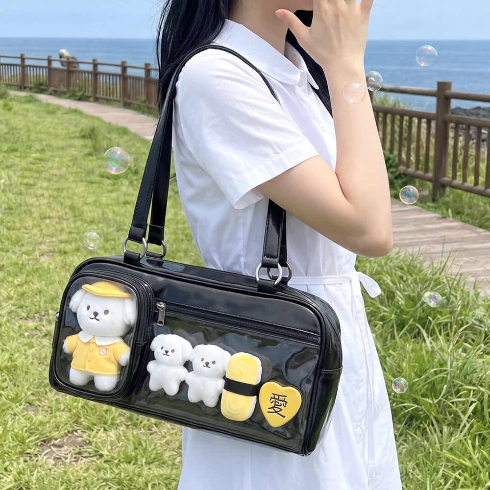 이타백 더블포켓 보스턴 숄더백