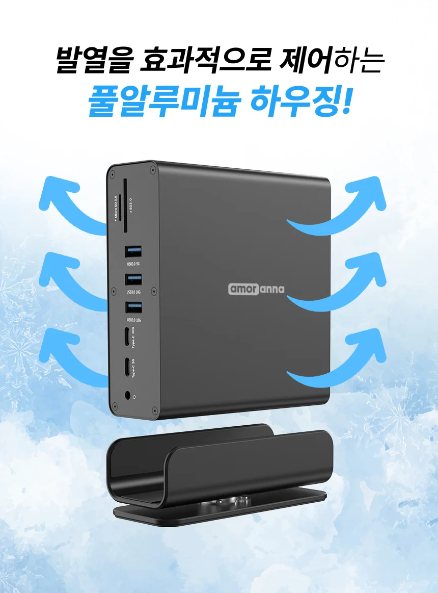 디스플레이링크 맥북도킹스테이션 트리플모니터 듀얼모니터 15in1 C타입멀티허브 상세 이미지 12