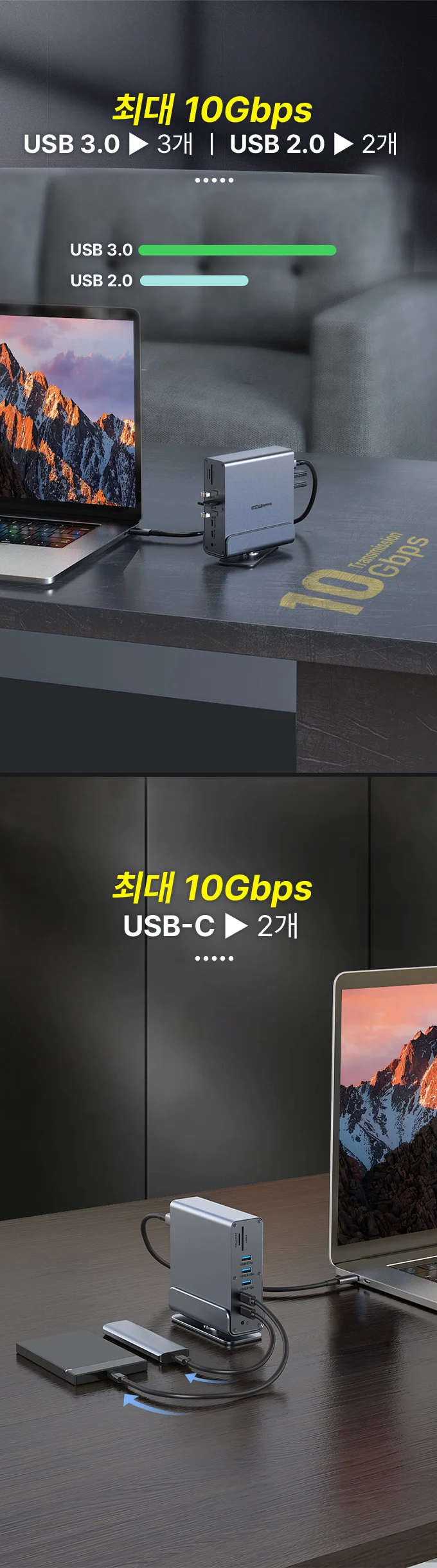 15in1 USB4 C타입 멀티 허브 독 노트북 도킹스테이션 썬더볼트 호환 상세 이미지 6