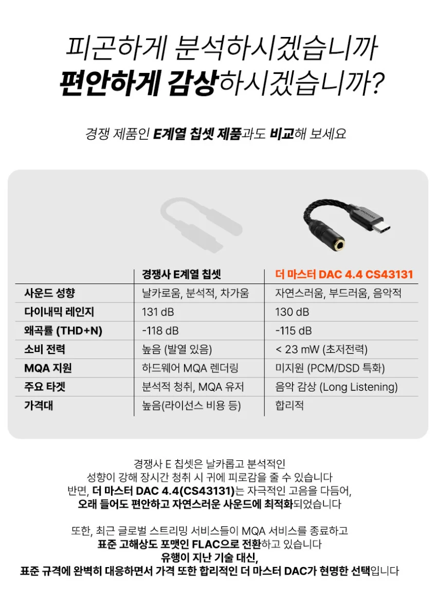 더 마스터 C타입 꼬다리 DAC 4.4 밸런스드 CS43131 하이파이 꼬다리덱 상세 이미지 15