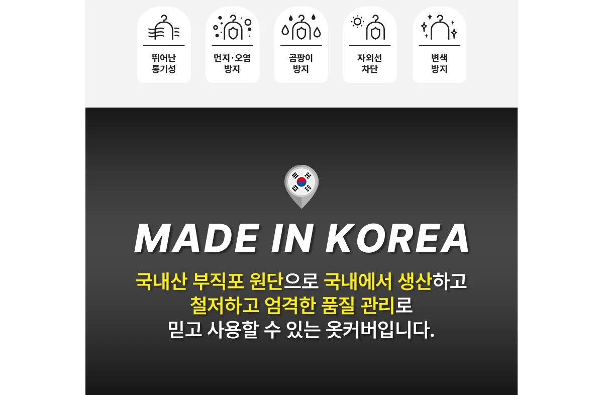 [아모란나] 화이트 부직포 옷커버 양복 코트 옷보관 상세 이미지 2